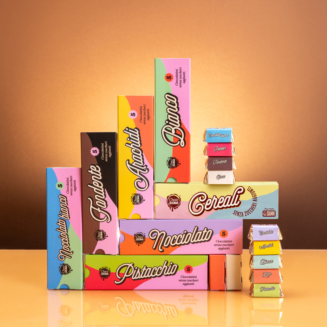 Set di cioccolatini senza zucchero aggiunto di vari gusti