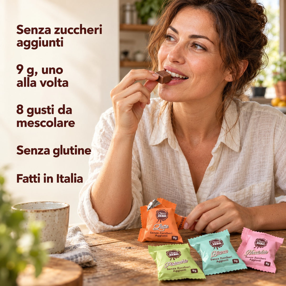 Una pausa con un cioccolatino Choco Zero al latte