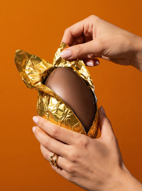 Uovo di Pasqua al caramello salato e pop corn