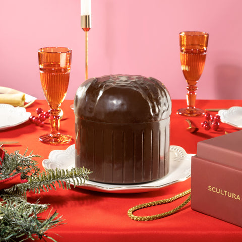 scultura di cioccolato fondente